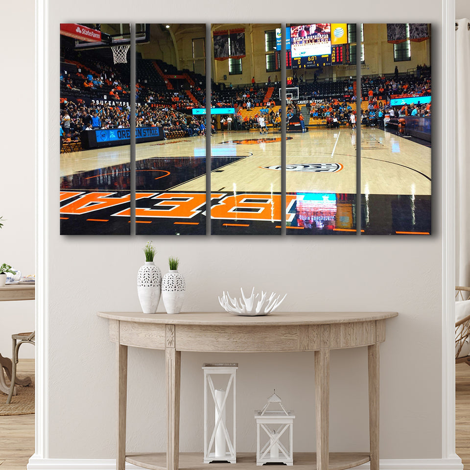 Oregon State Beavers Stadium Canvas Prints Gill Coliseum Wall Art,Multi Panels B,Sport Stadium Art Prints, Fan Gift