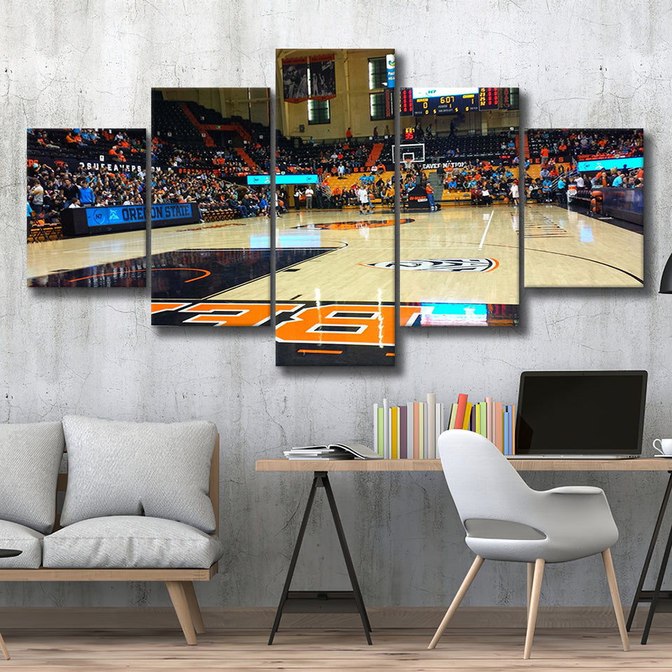 Oregon State Beavers Stadium Canvas Prints Gill Coliseum Wall Art,Multi Panels,Sport Stadium Art Prints, Fan Gift