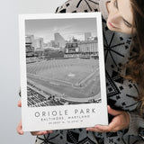 Oriole Park Baltimore Orioles Baseball Lovers Black And White Art Canvas Prints Wall Art Home Decor