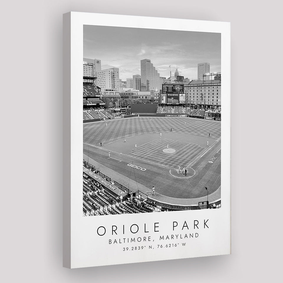 Oriole Park Baltimore Orioles Baseball Lovers Black And White Art Canvas Prints Wall Art Home Decor