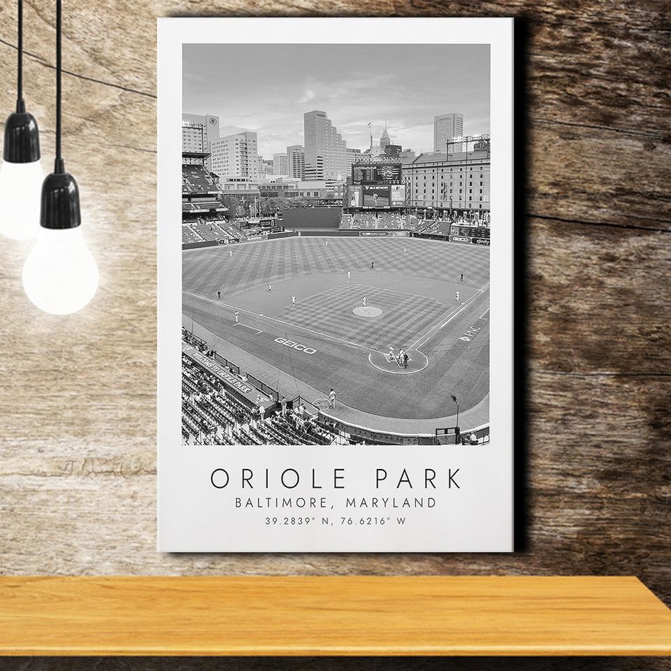 Oriole Park Baltimore Orioles Baseball Lovers Black And White Art Canvas Prints Wall Art Home Decor