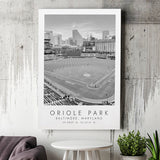 Oriole Park Baltimore Orioles Baseball Lovers Black And White Art Canvas Prints Wall Art Home Decor
