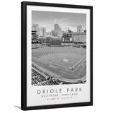 Oriole Park Baltimore Orioles Baseball Lovers Black And White Art Framed Art Prints Wall Art Decor, Framed Picture