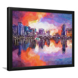 Orlando Florida Usa Downtown City Skyline City Art Watercolor Framed Art Prints Wall Art Decor,Framed Picture