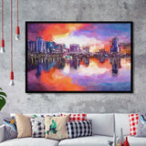 Orlando Florida Usa Downtown City Skyline City Art Watercolor Framed Art Prints Wall Art Decor,Framed Picture