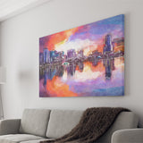 Orlando Florida Usa Downtown City Skyline City Art Watercolor Canvas Prints Wall Art Home Decor, Large Canvas