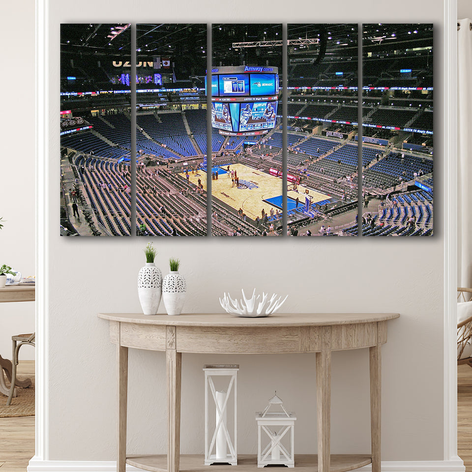 Orlando Magic Wall Art Amway Center Stadium Canvas Prints Basketball,Multi Panels B,Sport Stadium Art Prints, Fan Gift
