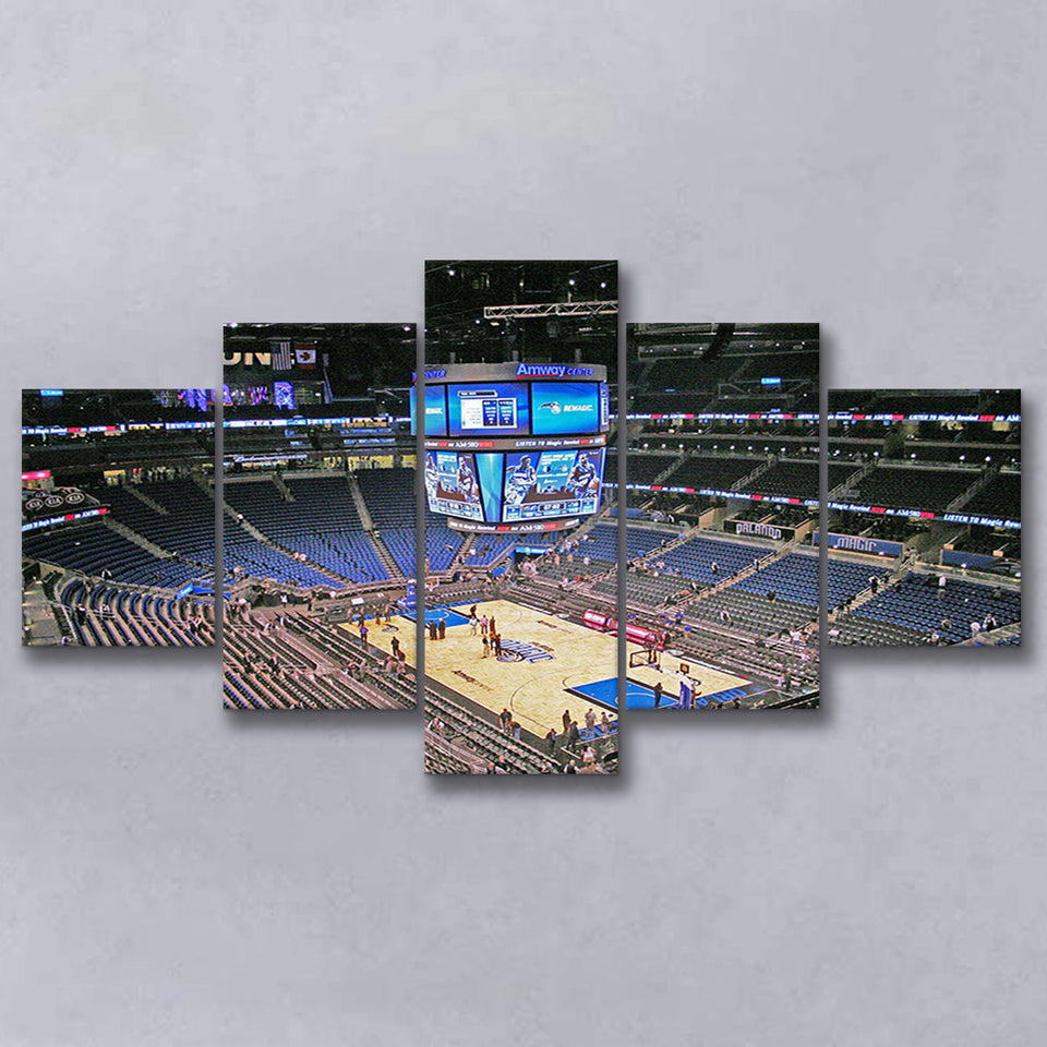 Orlando Magic Wall Art Amway Center Stadium Canvas Prints Basketball,Multi Panels,Sport Stadium Art Prints, Fan Gift