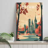 Ottawa Canada Retro Art Print ,City Art Print, Large Canvas, Canvas Print Wall Art Home Decor
