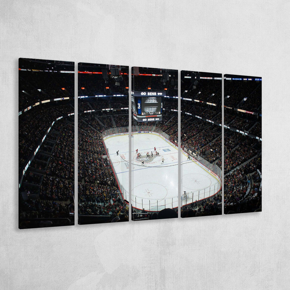 Ottawa Senators Stadium Canvas Prints Canadian Tire Centre Wall Art,Multi Panels B,Sport Stadium Art Prints, Fan Gift