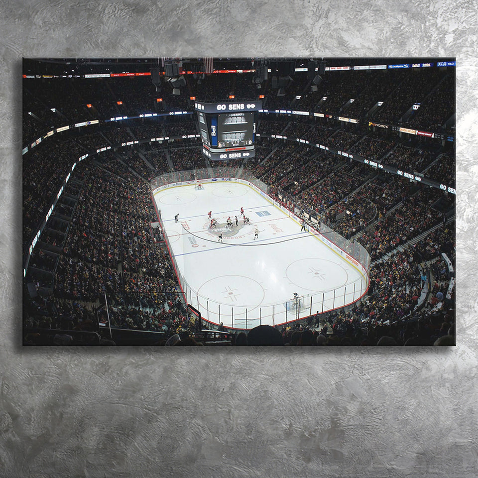 Ottawa Senators Stadium Canvas Prints Canadian Tire Centre Wall Art,Sport Stadium Art Prints, Fan Gift, Wall Decor