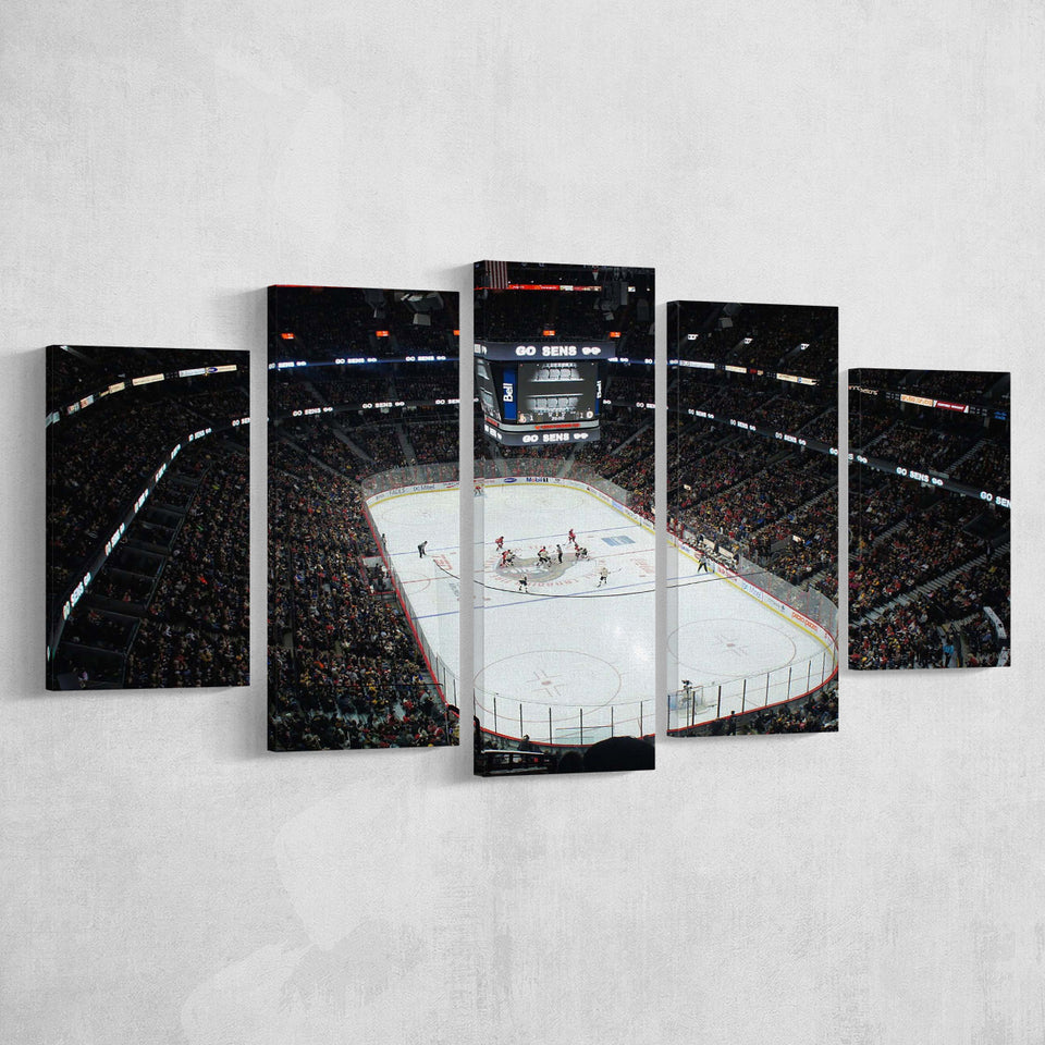 Ottawa Senators Stadium Canvas Prints Canadian Tire Centre Wall Art,Multi Panels,Sport Stadium Art Prints, Fan Gift