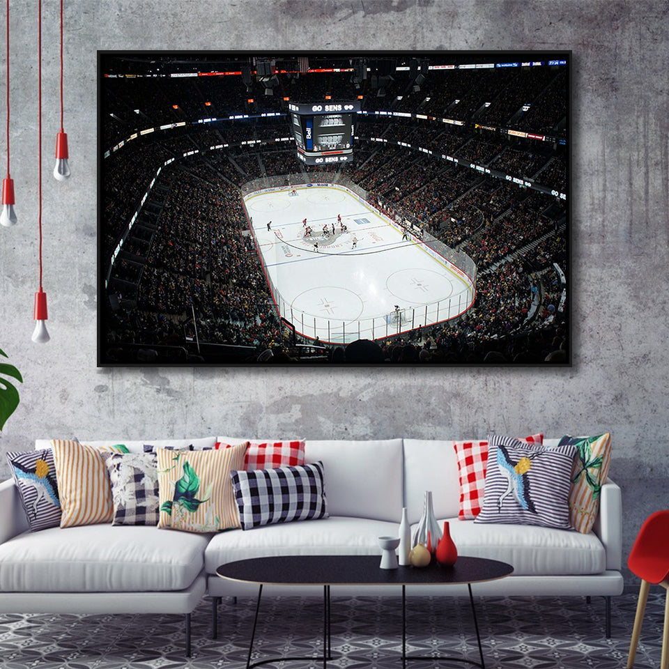 Ottawa Senators Stadium Framed Canvas Prints Canadian Tire Centre Wall Art,Sport Stadium Art Prints, Fan Gift