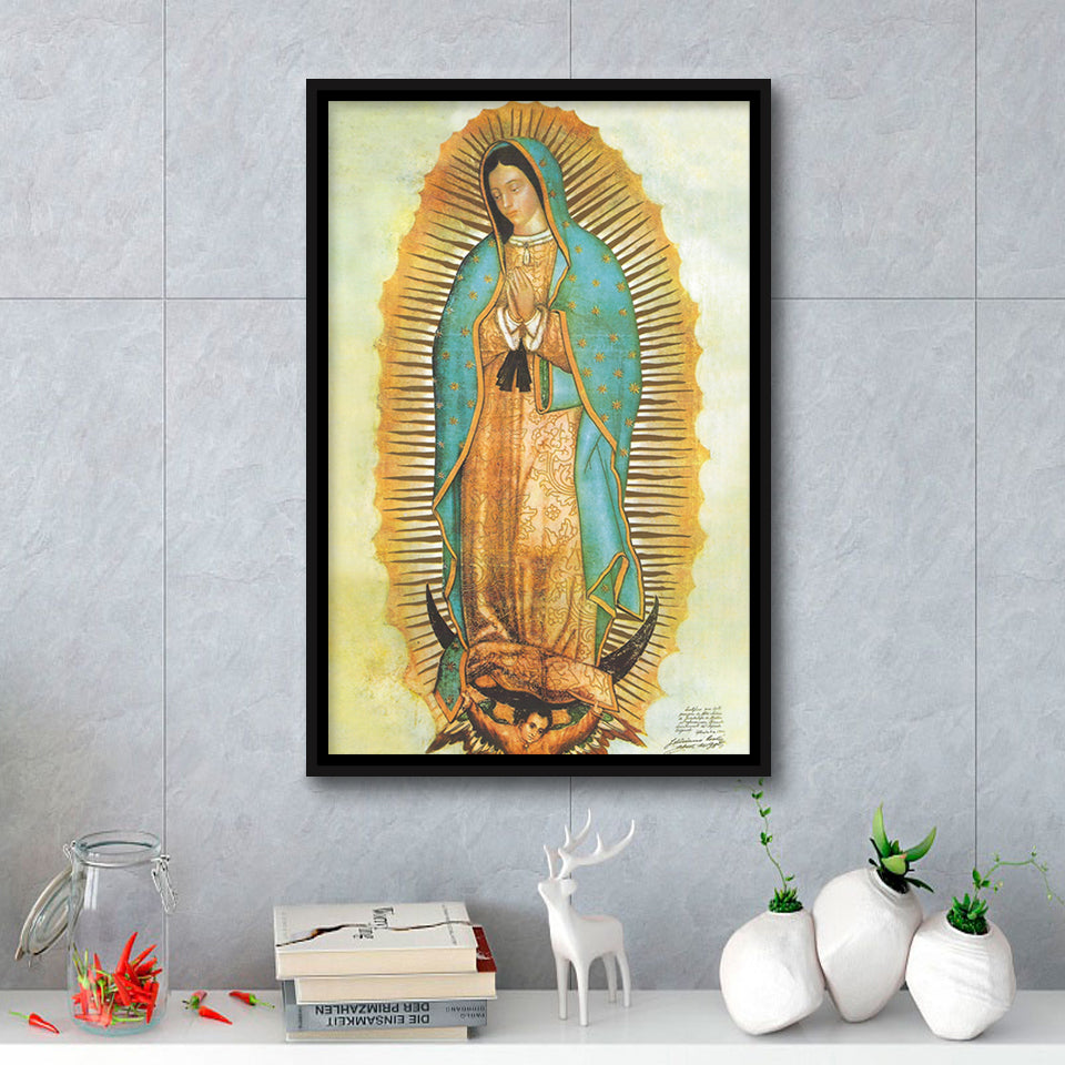 Our Lady Of Guadalupe Picture Catholic Art Print Framed Canvas Prints Wall Art - Painting Canvas, Framed Picture, Home Art Decor