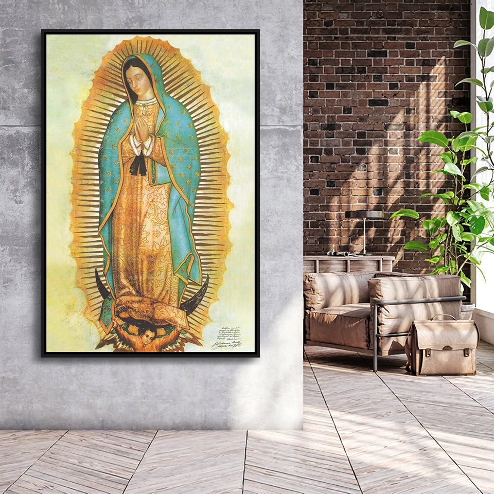 Our Lady Of Guadalupe Picture Catholic Art Print Framed Canvas Prints Wall Art - Painting Canvas, Framed Picture, Home Art Decor