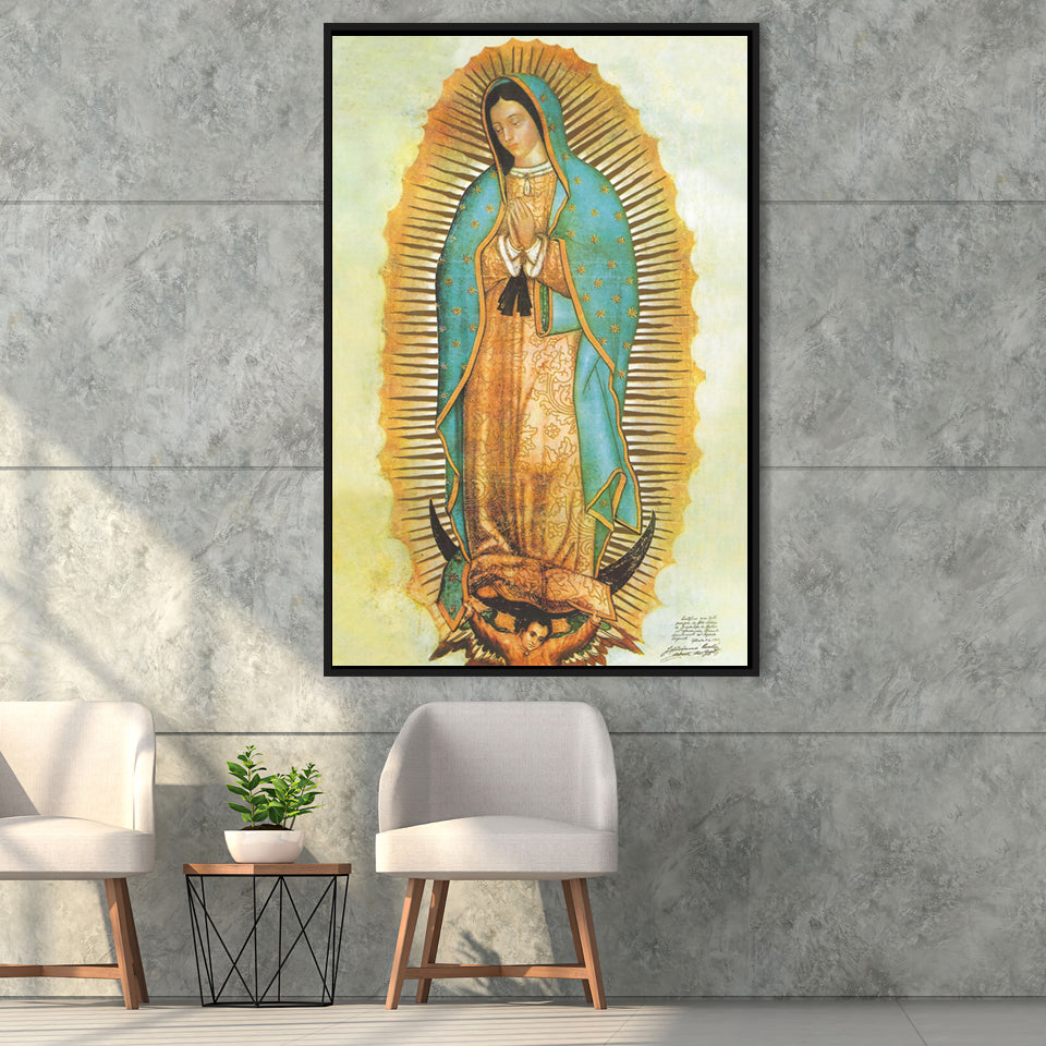Our Lady Of Guadalupe Picture Catholic Art Print Framed Canvas Prints Wall Art - Painting Canvas, Framed Picture, Home Art Decor