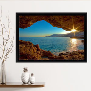Outside Cave Sunset Framed Canvas Prints - Painting Canvas, Art Prints,  Wall Art, Home Decor, Prints for Sale