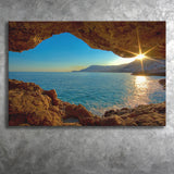 Outside Cave Sunset Canvas Prints Wall Art - Painting Canvas, Art Prints, Wall Decor, Home Decor, Prints for Sale