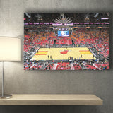 Overview of Court Miami Heat, Stadium Canvas, Sport Art, Gift for him, Fan Gift, Canvas Prints Wall Art Decor