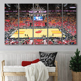 Overview of Court Miami Heat, Stadium Canvas, Sport Art, Gift for him, Multi Panels B, Canvas Prints Wall Art Decor