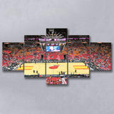 Overview of Court Miami Heat, Stadium Canvas, Sport Art, Large Canvas, Multi Panels, Canvas Prints Wall Art Decor