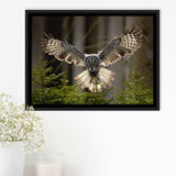 Owl in Forest Large Framed Canvas Prints Wall Art Decor - Paiting Canvas, Art Prints, Floating Frame