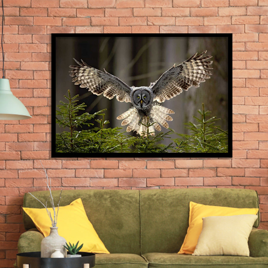 Owl in Forest Large Framed Art Prints Wall Decor - Painting Prints, Framed Picture, Home Decor