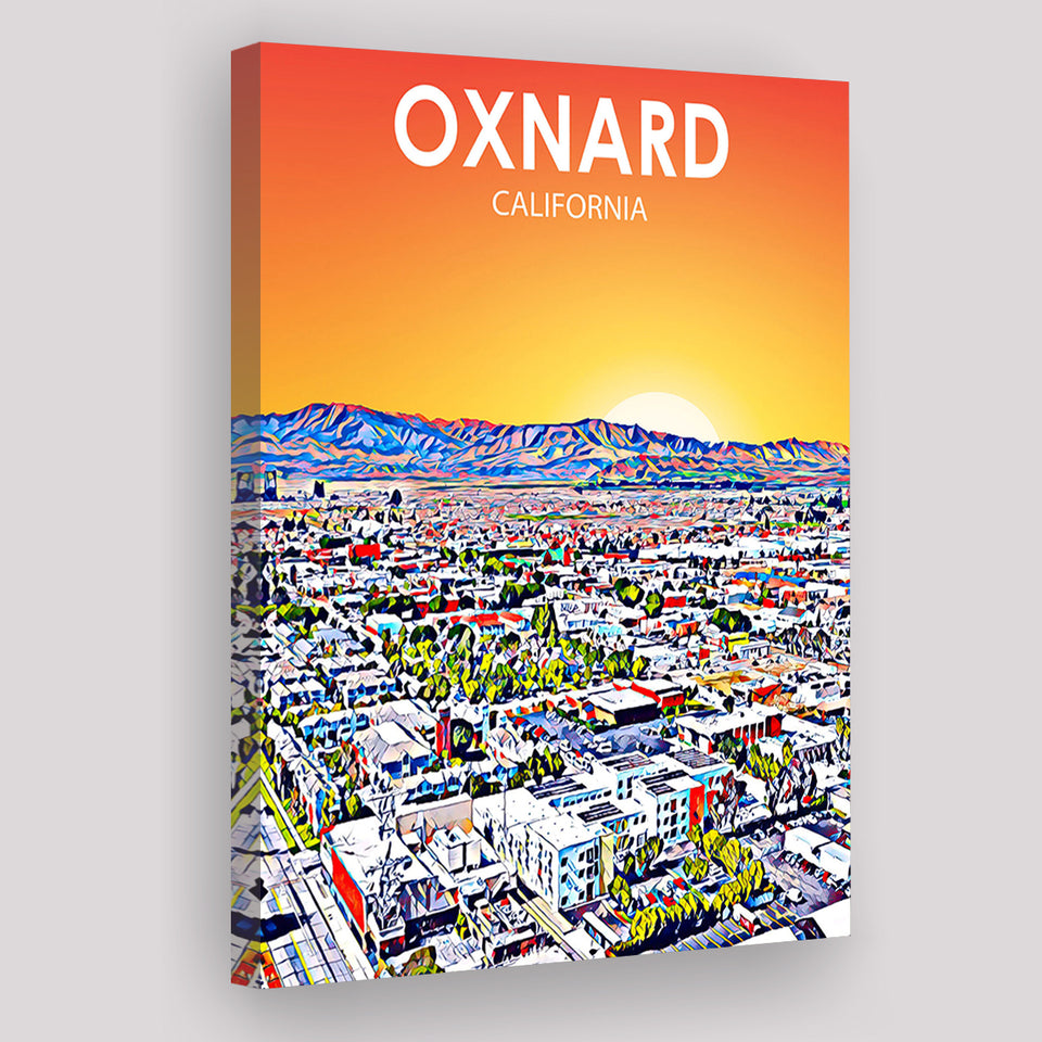Oxnard CA Art ,City Art Print, Large Canvas, Canvas Print Wall Art Home Decor