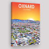 Oxnard CA Art ,City Art Print, Large Canvas, Canvas Print Wall Art Home Decor