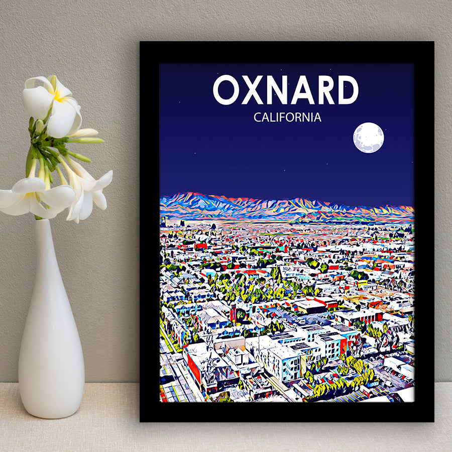 Oxnard CA Art V1, City Art Print, Framed Art Print Wall Art Home Decor, Framed Picture