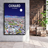 Oxnard CA Art V1, Large Canvas, Framed Canvas Print Wall Art Home Decor, Floating Frame