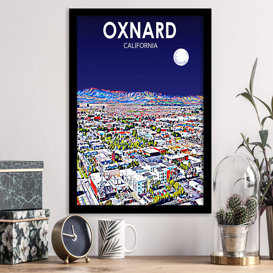 Oxnard CA Art V1, City Art Print, Framed Art Print Wall Art Home Decor, Framed Picture