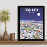 Oxnard CA Art V1, Large Canvas, Framed Canvas Print Wall Art Home Decor, Floating Frame