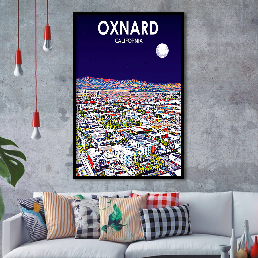 Oxnard CA Art V1, City Art Print, Framed Art Print Wall Art Home Decor, Framed Picture