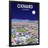 Oxnard CA Art V1, City Art Print, Framed Art Print Wall Art Home Decor, Framed Picture