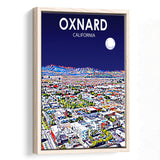 Oxnard CA Art V1, Large Canvas, Framed Canvas Print Wall Art Home Decor, Floating Frame