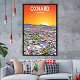 Oxnard CA Art, City Art Print, Framed Art Print Wall Art Home Decor, Framed Picture