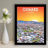 Oxnard CA Art, City Art Print, Framed Art Print Wall Art Home Decor, Framed Picture