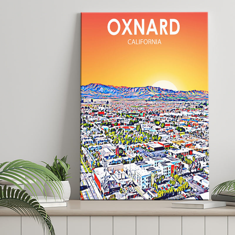 Oxnard CA Art ,City Art Print, Large Canvas, Canvas Print Wall Art Home Decor