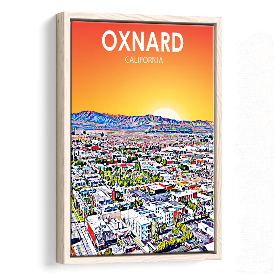 Oxnard CA Art, Large Canvas, Framed Canvas Print Wall Art Home Decor, Floating Frame