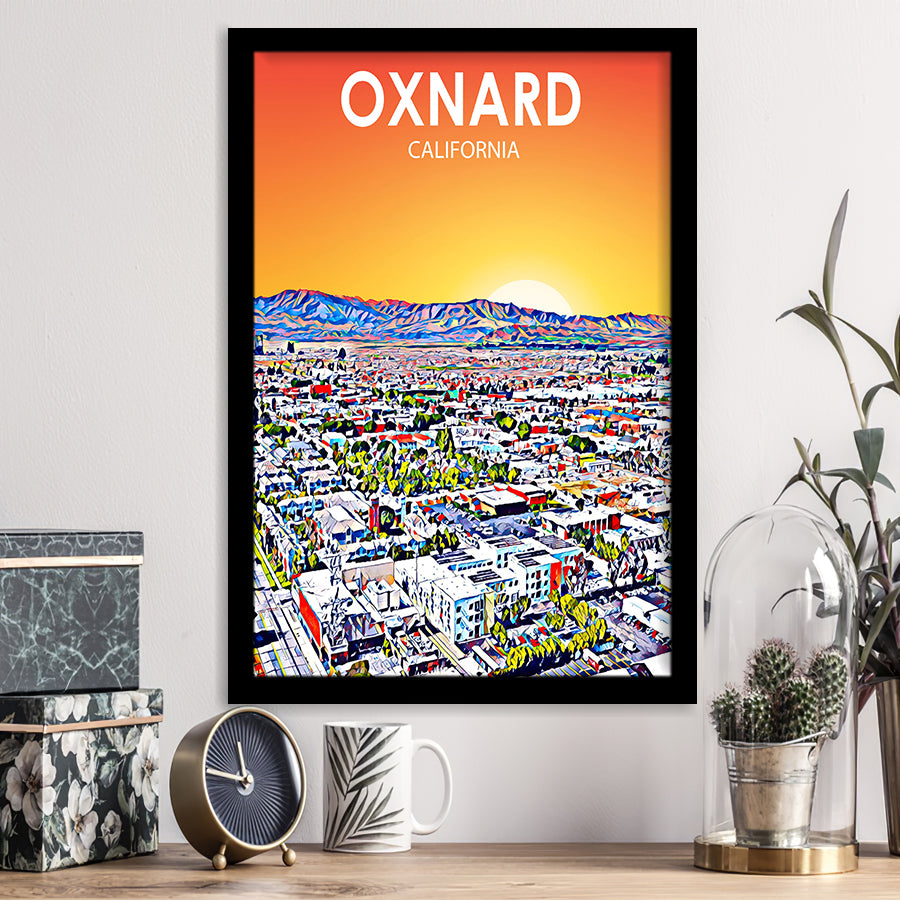 Oxnard CA Art, City Art Print, Framed Art Print Wall Art Home Decor, Framed Picture