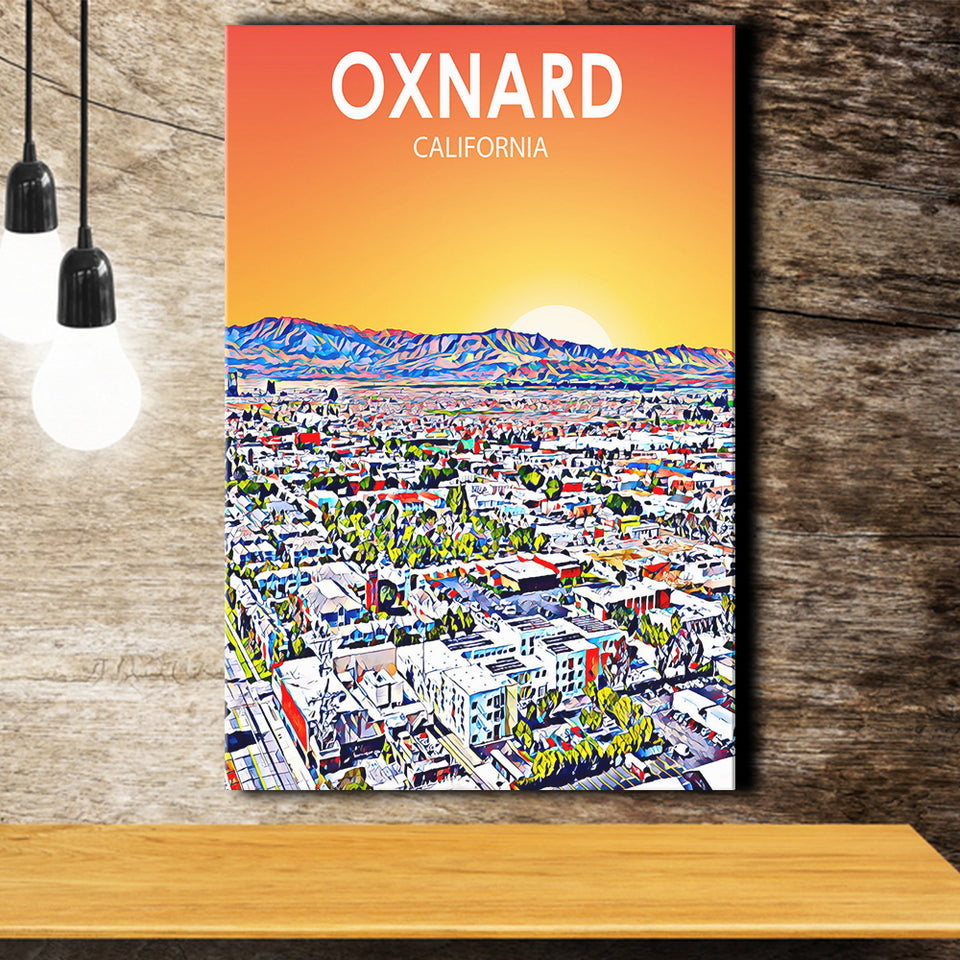 Oxnard CA Art ,City Art Print, Large Canvas, Canvas Print Wall Art Home Decor