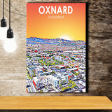 Oxnard CA Art ,City Art Print, Large Canvas, Canvas Print Wall Art Home Decor
