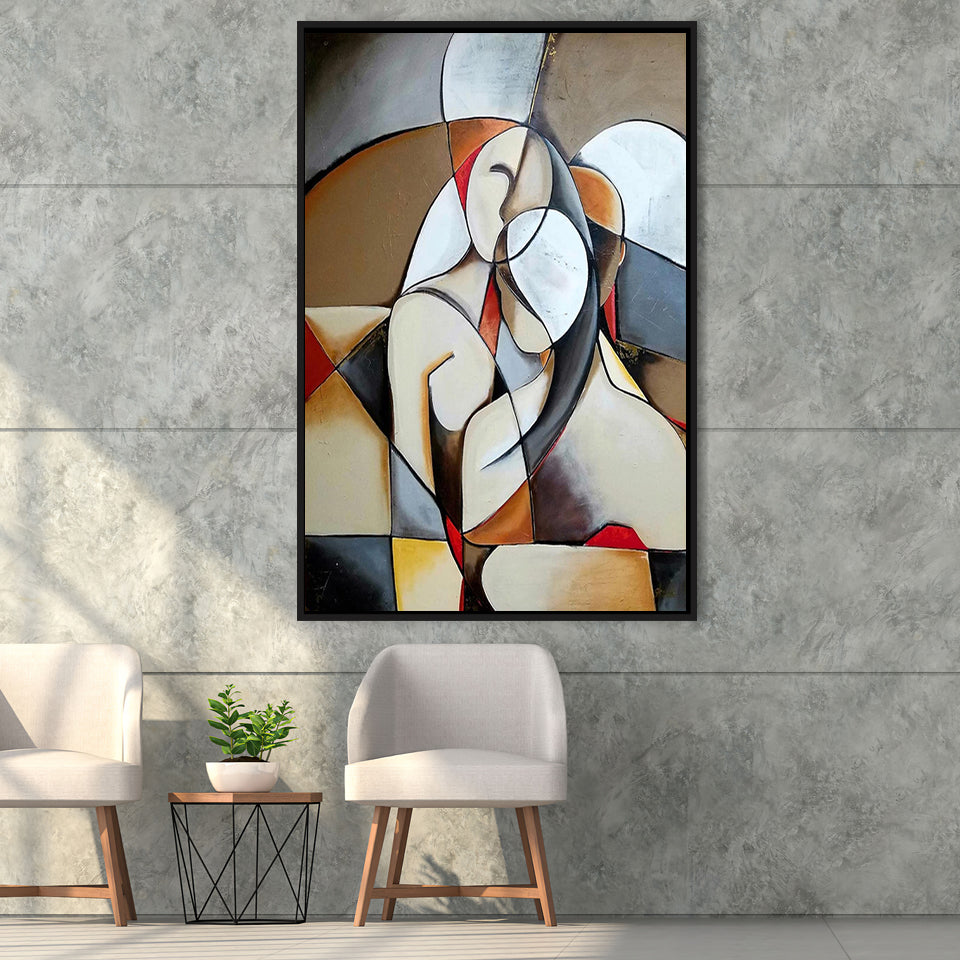 People Framed Canvas Prints Wall Art Home Decor - Painting Canvas,Black Frame, Ready to hang