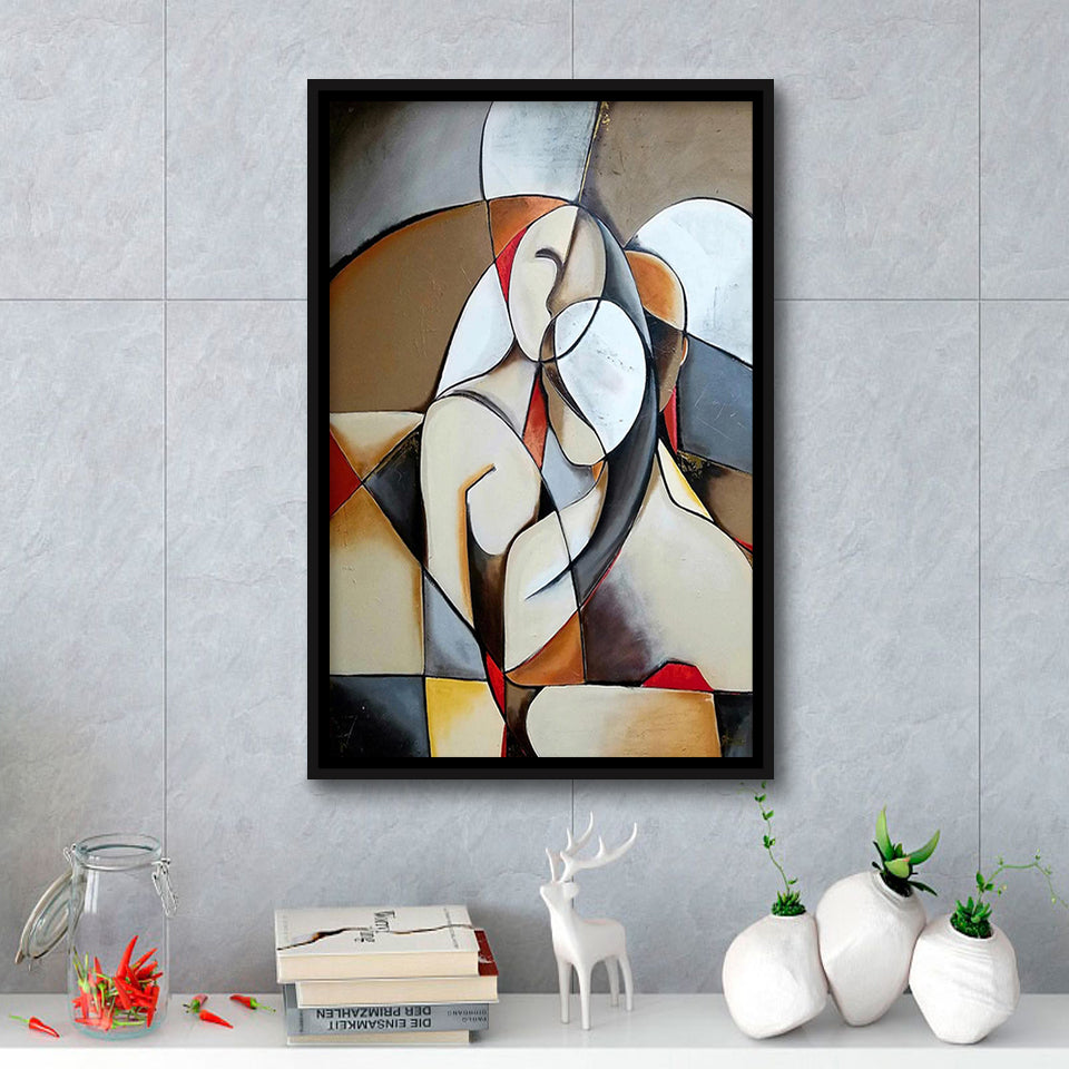 People Framed Canvas Prints Wall Art Home Decor - Painting Canvas,Black Frame, Ready to hang