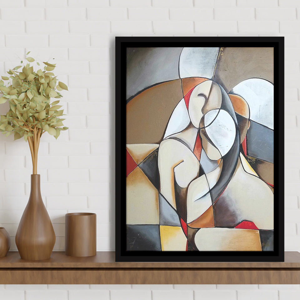 People Framed Canvas Prints Wall Art Home Decor - Painting Canvas,Black Frame, Ready to hang