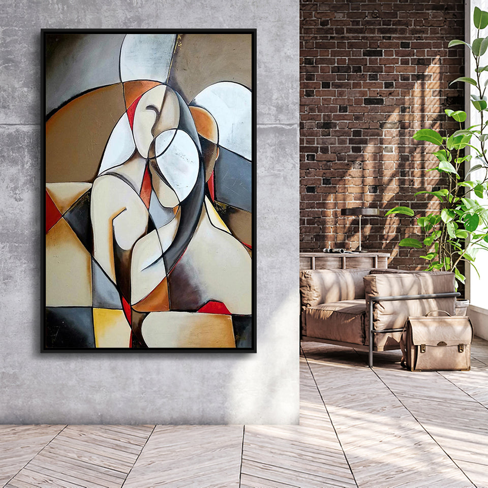 People Framed Canvas Prints Wall Art Home Decor - Painting Canvas,Black Frame, Ready to hang