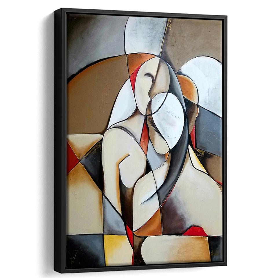 People Framed Canvas Prints Wall Art Home Decor - Painting Canvas,Black Frame, Ready to hang