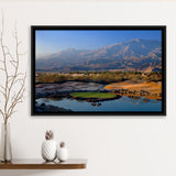 Pga West Stadium Course Hole 17 Golf Courses Alcatraz, La Quinta, California, Framed Canvas Prints Wall Art Decor, Floating Frame