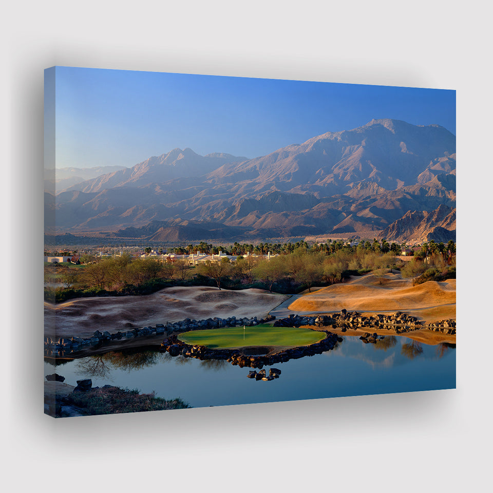 Pga West Stadium Course Hole 17 Golf Courses Alcatraz, La Quinta, California, Golf Art Print, Canvas Prints Wall Art Decor